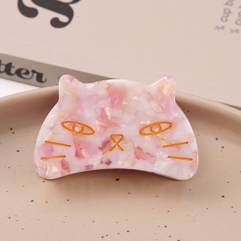 1Pcs Cute Sweet Hair Scratch Elegant Acetate Cat Grab Clip Metal Tooth Hairpin Ladies Back Of The Head Disc Hair Gripper