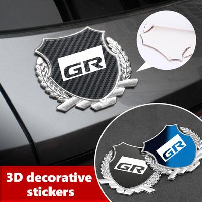 For 3D Metal Car Side Body Trunk Stickers Emblem Badge Decal Accessories GRsport Yaris Corolla Rav4 CHR Auris Cruiser