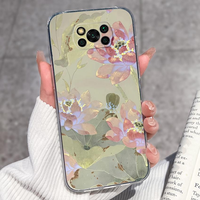 Clear Phone Case For Xiaomi Poco X3 X4 NFC X5 X6 X7 Pro F4 GT F5 Soft TPU Casing Retro Pocket Watch Patterns Shockproof Shell For Xiaomi Cover Capa