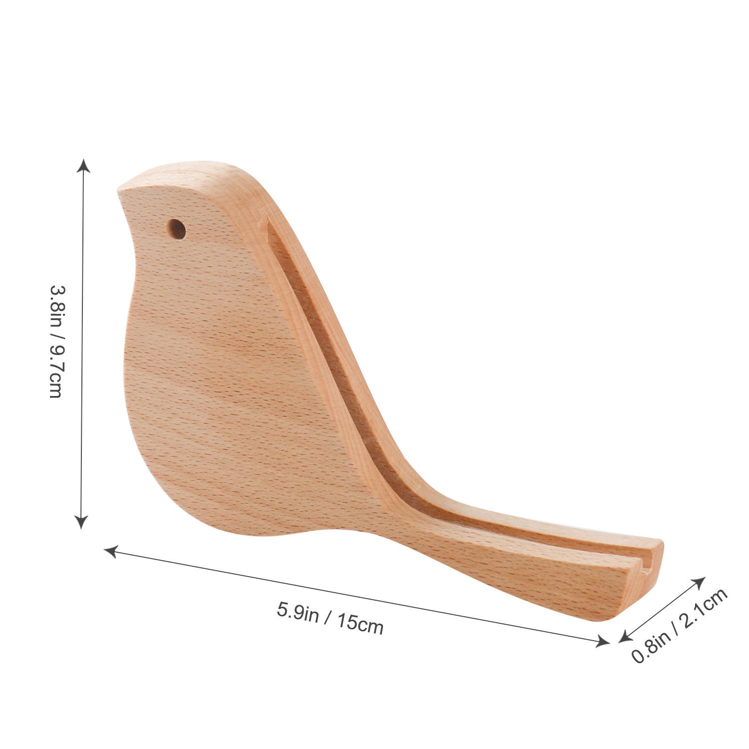 Wooden Bird-Shaped Desk Calendar & Note Holder