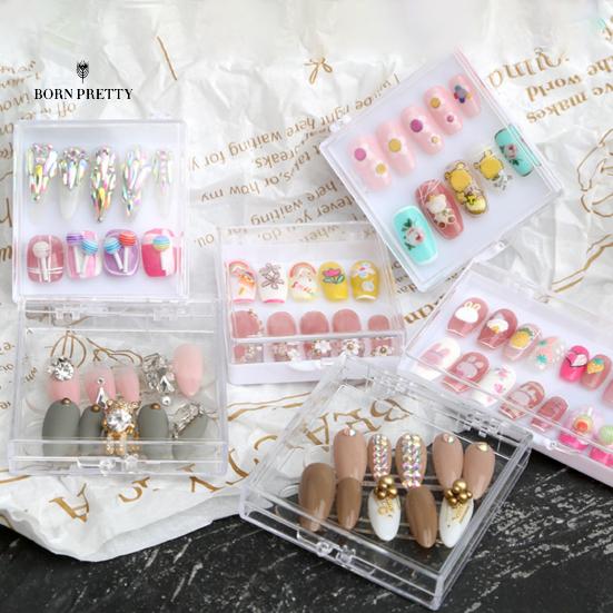 

Органайзер для ногтей Коробка Ногти Украшения Прозрачный прямоугольник Большая емкость