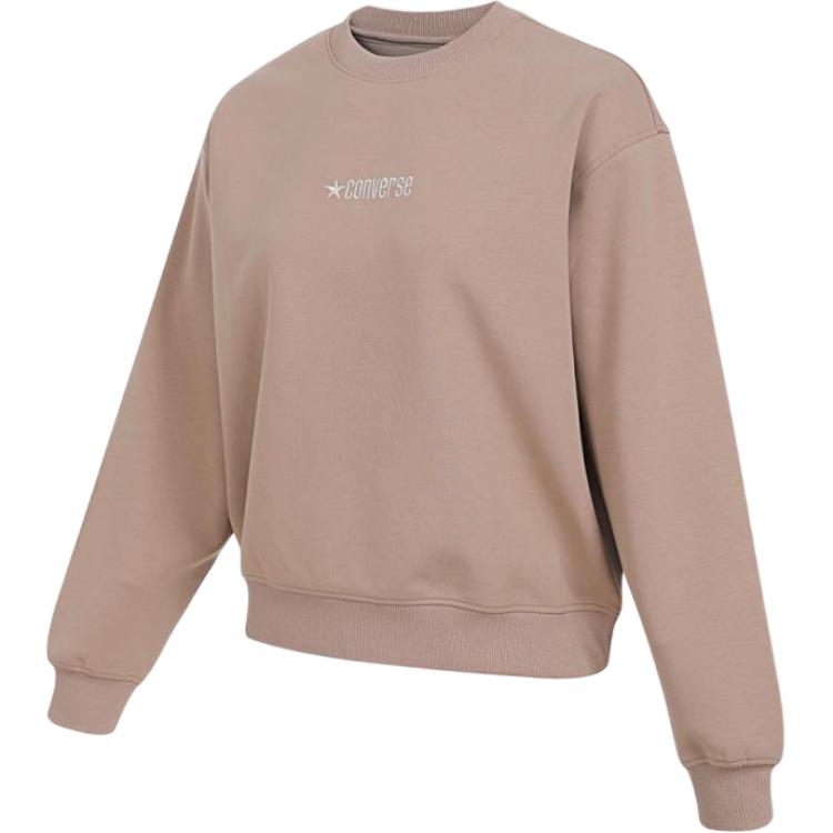 Converse Sweatshirts Women s Khaki Crew Neck Moderate WCH610-X9V L