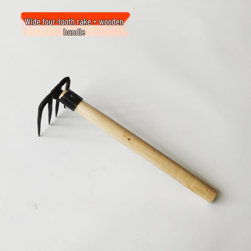 Forged Steel Three-Tine/Four-Tine Garden Rake for Loosening and Turning Soil
