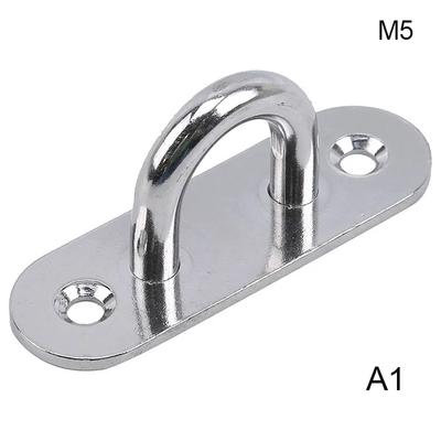 M5/6/8 Hook Hooks Eye Plate Heavy Oblong Duty Steel Stainless Pad Mount Wall