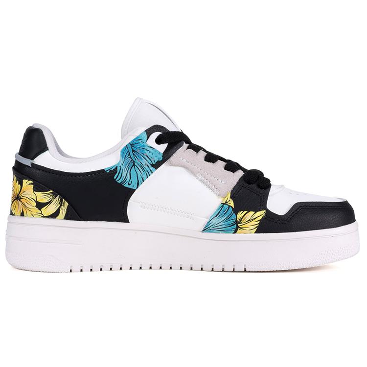 Li Ning Tianji Hawaii Plant Low top Skateboard Shoes Women's Black White AGCP362-15(TeamR-)