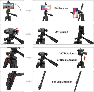 Trípode para teléfono inteligente, trípode ligero para cámara con control remoto Bluetooth para selfies, soporte para teléfono, fotografía de video para iPhone 14