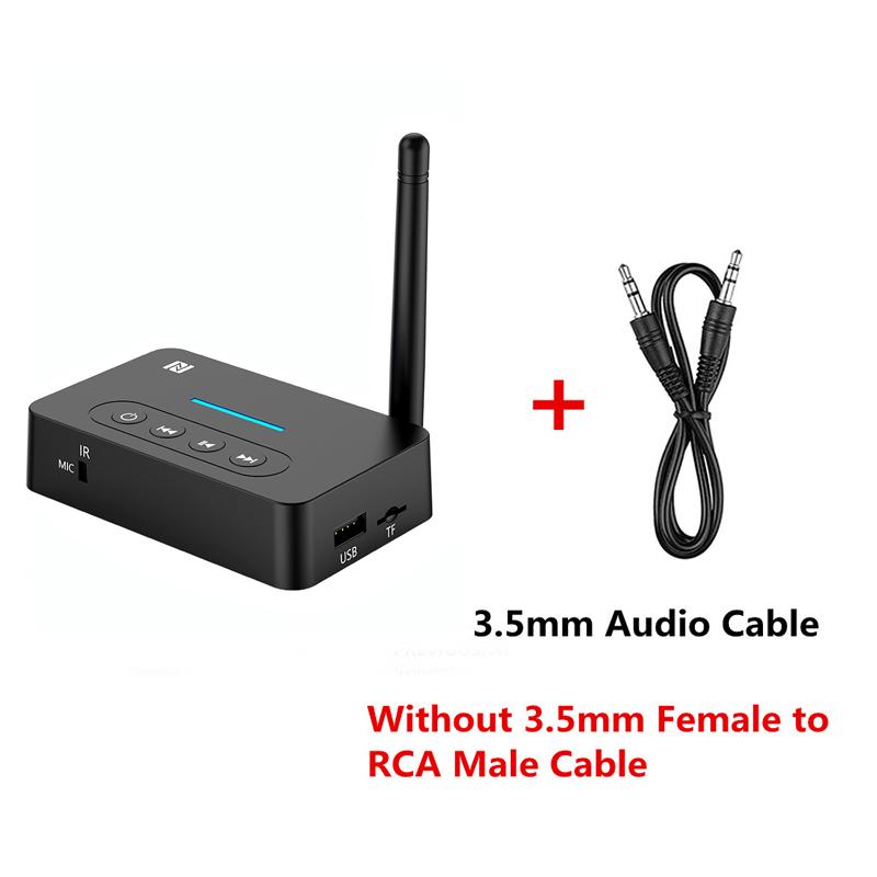 

NFC Bluetooth Receiver Transmitter 5.1 Stereo AUX 3.5mm Jack RCA Handsfree Call Mic Wireless Music Audio Adapter TF/USB For TV