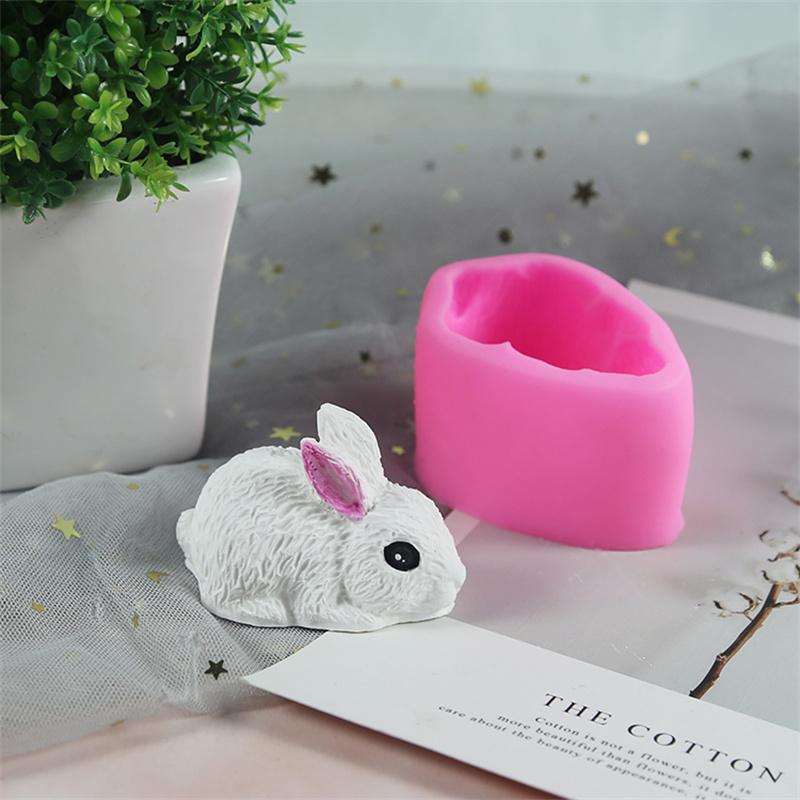 Easter Decoration DIY Bunny Silicone Candle Mold 3D Bunny Aroma Soap Plaster Resin Mould Chocolate Making Supplies Home Decor