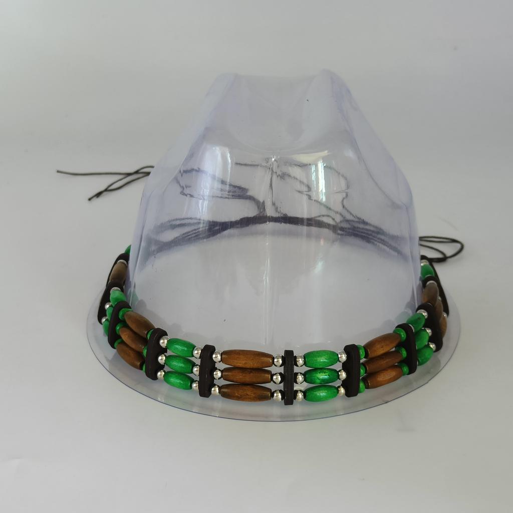 Turquoise Hat Accessories Hair Bohemian Dyed Wooden Beads Hat Band Fedora Hat Decoration Straw Hat Band Waist Rope