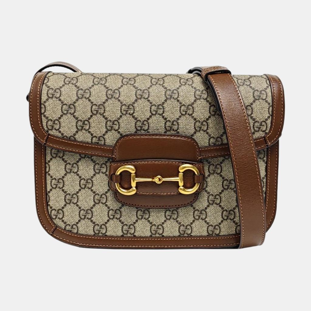 [Pre-Owned] Horsebit 1955 Logo Canvas And Leather Saddle Bag - Very Good #1JTWP5D