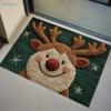 Weihnachts Rentier Fußmatte 3D Flauschig Rutschfest Eingangsteppich, Niedliche Weihnachten Fußmatte für Haustür/Innenbereich, Festliche Feiertage Heimdeko