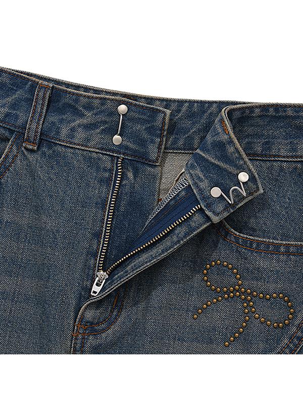 Kirsh Hotfix Trumpet Denim Skirt [Blue]