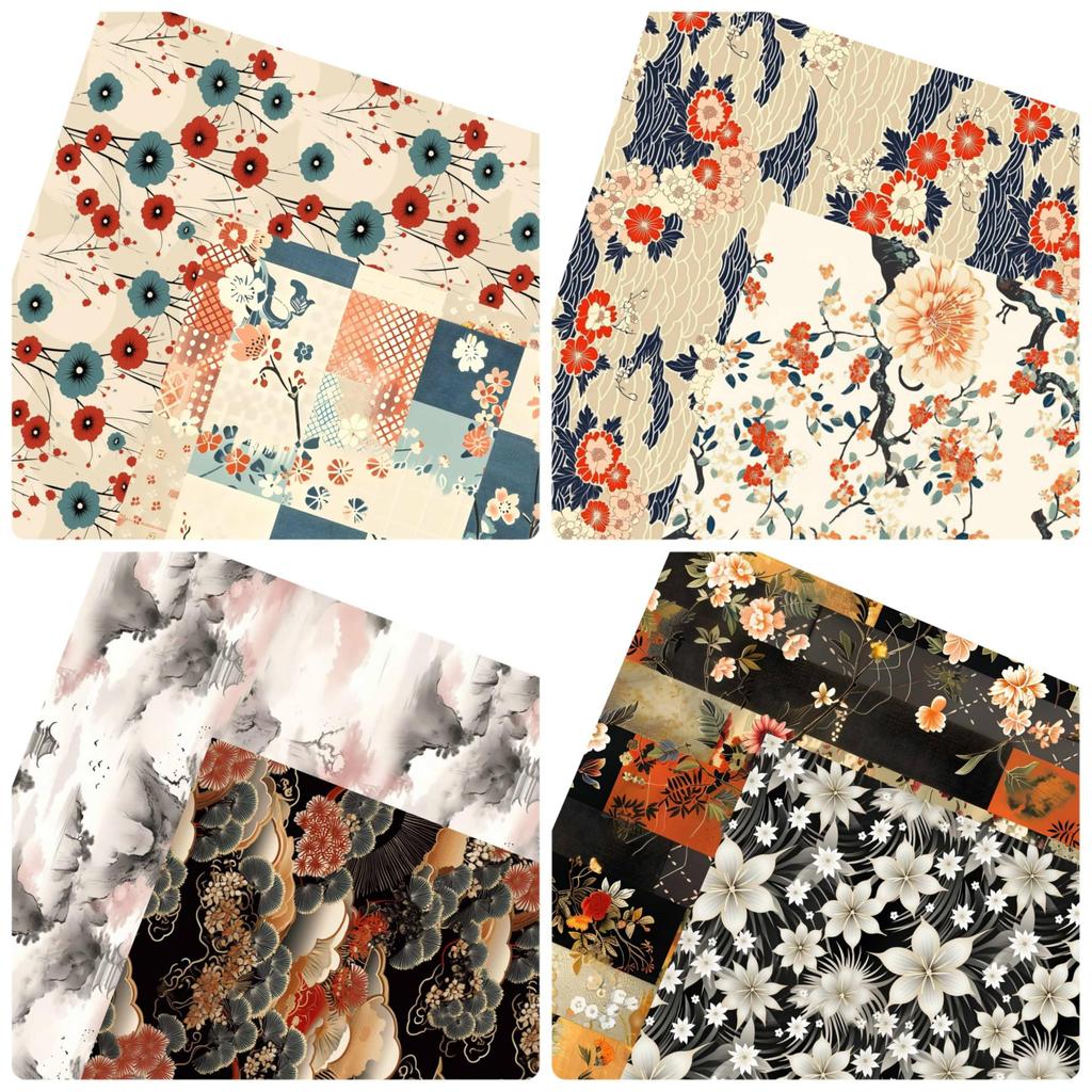 TOHYAN A4 Design Japanese Pattern Paper Wrapping 10 50 Made in Colorful Design Wrapping Material Junk Handmade Origami Double-Sided Paper,