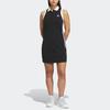 Adidas Originals X Monkey Kingdom Collaboration Spicy Girl Series Color Block Polo Neck Sleeveless Dress Women Dresses Black IP1779