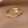 Light luxury niche European and American zircon love ring, female ins design open index finger ring