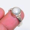 Natural Pearl Gemstone Handmade 925 Sterling Silver Jewelry Ring Size 7 ZS-1857