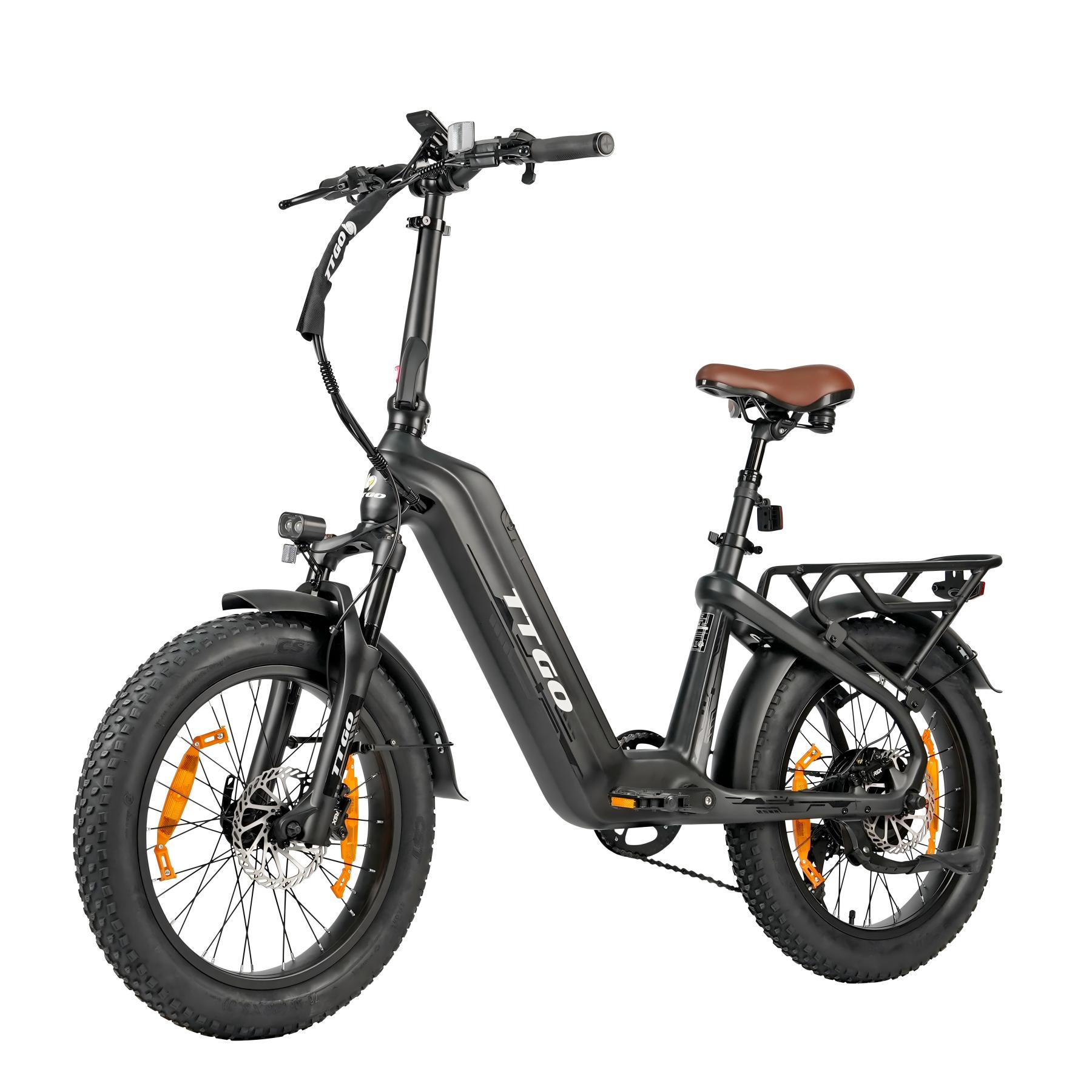 Eco Ride Ttgo F8 Elektrische Vouwfiets Koolstofvezel Frame – 250W Motor – 48V 18Ah Accu – 120 Km Maximaal Bereik – 20 ×3.0 Banden – Shimano 7s –