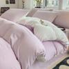 Ins Style Solid Color Duvet Cover Set Washed Cotton Bedclothes Comforter Cover Pillowcase Soft Bedding Sets Quilt Covers 220x240