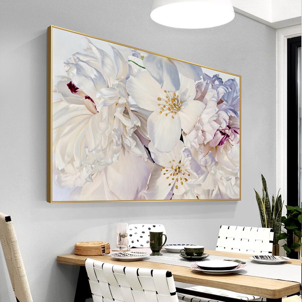 Moderne Wand Kunst Malerei Weiße Blume Poster und Drucke auf Leinwand Nordic Bild Dekoration Für Wohnzimmer Cuadros Wohnkultur