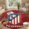 Tapis rond personnalisé avec nom imprimé Atletico Madrid, Tapis polyvalent pour la décoration de la maison, pour salle de jeux, appartement, balcon, entrée, couloir Cadeau