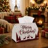 1pc Nordic Minimalist Tissue Box - Deer Silhouette Tartan Pine Napkin Storage Box, Suitable for Rolls/Facial Tissues/Single Sheets, Multi-Functional S