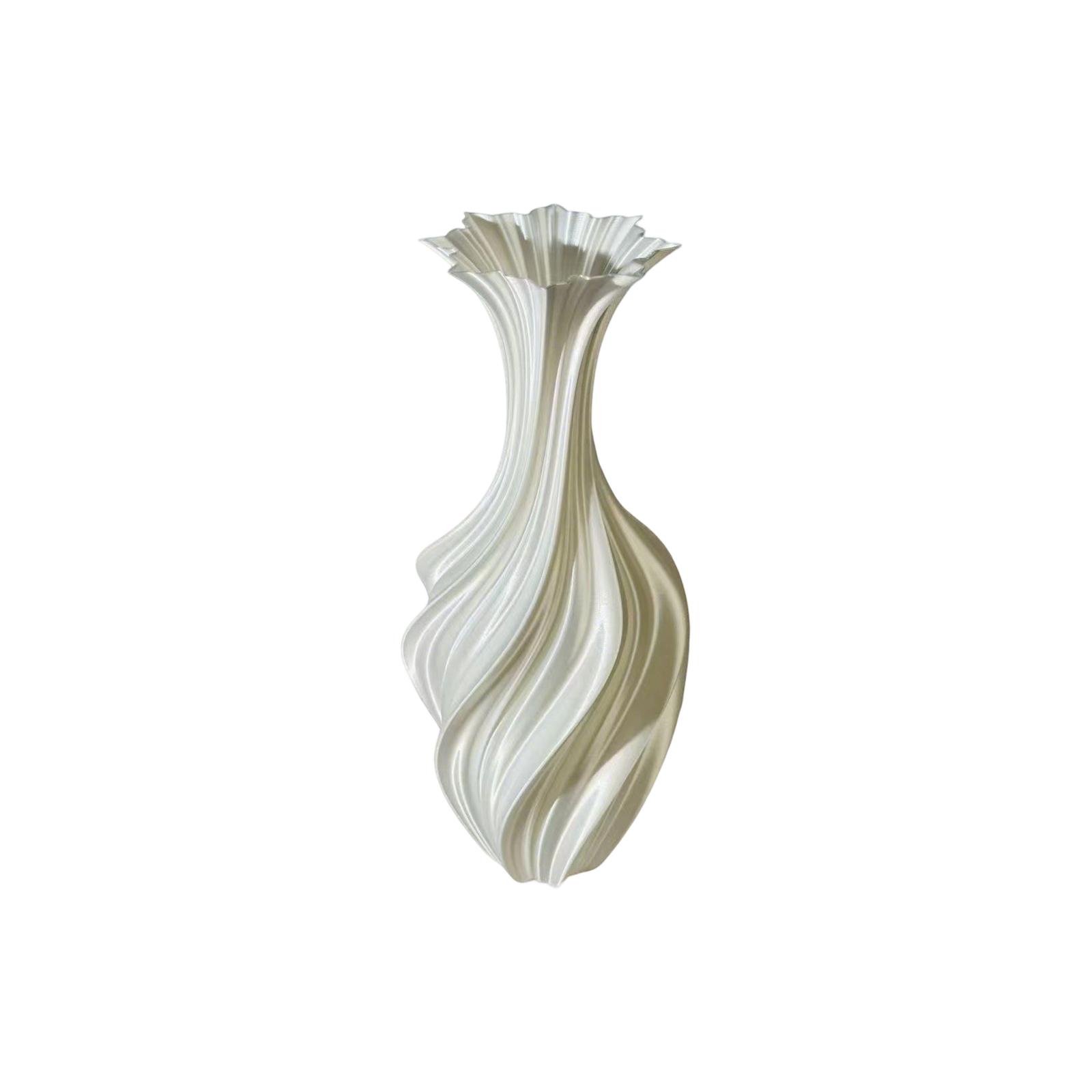 3D Printed Artistic Vase Twisted Vintage Style Decorative Flower Vase Modern Minimalist Home Ornament Sculpture One Size бежевый