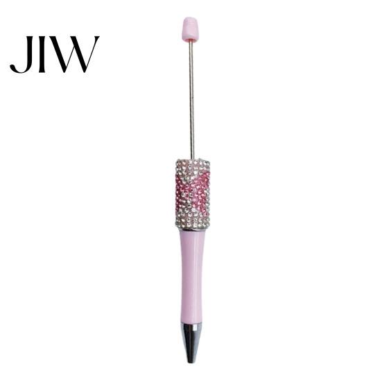 Gift for Women Diamond Beadable Pens, Bling Rhinestone Beaded DIY Plastic Bead Pen, Crystal Smooth Writing Experience Shaft Black Ink Ballpoint