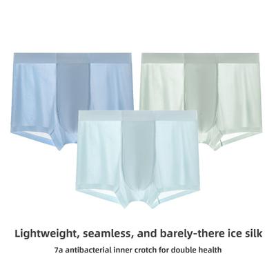 Large-size Men's Summer New 7A Anti-bacterial Silk Breathable Quick-drying Seamless Crotch Underwear