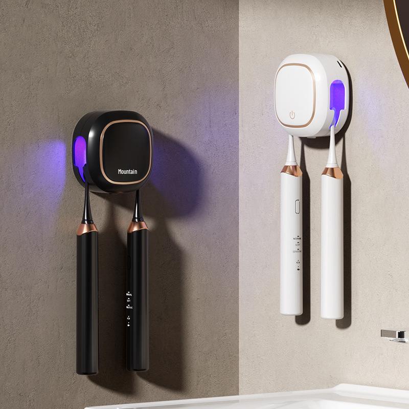 Luxury Minimalist Wall-Mounted UV Sterilizing & Drying Travel Toothbrush Holder
