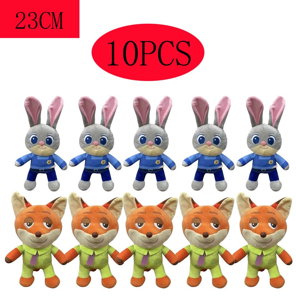 ***High Quality  Nick Wilde Judy Hopps Plushies Stuffed Anime Fox Rabbit Plush Toy Lovely Children's Room Decor Xmas Gifts