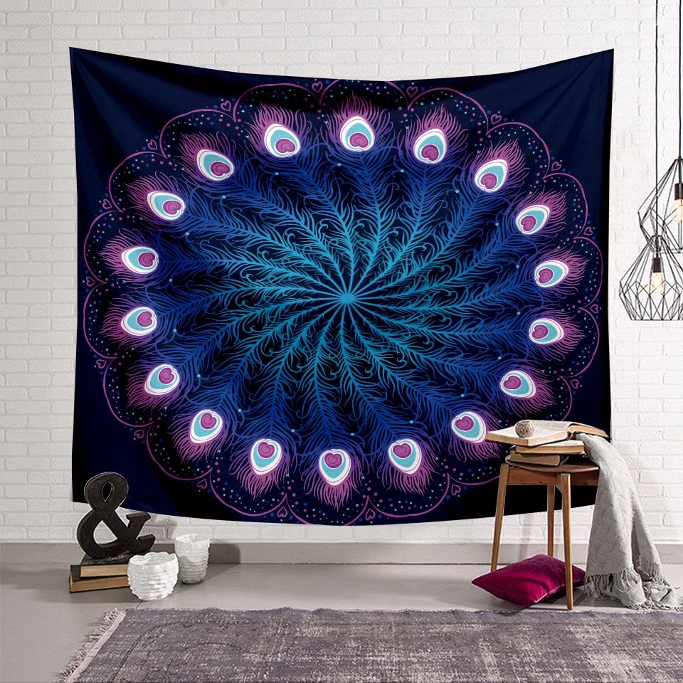 Bedroom Living Room Tapestry Home Decor Elephant Peacock Style Abstract Mandala Digital Tapestry