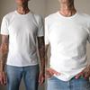 Vintage 70s HANES Blank White Single Stitch Tee | Made in USA | 1970s Distressed Paper Thin, Marbled, Cap Sleeve Greaser, Rocker T-Shirt