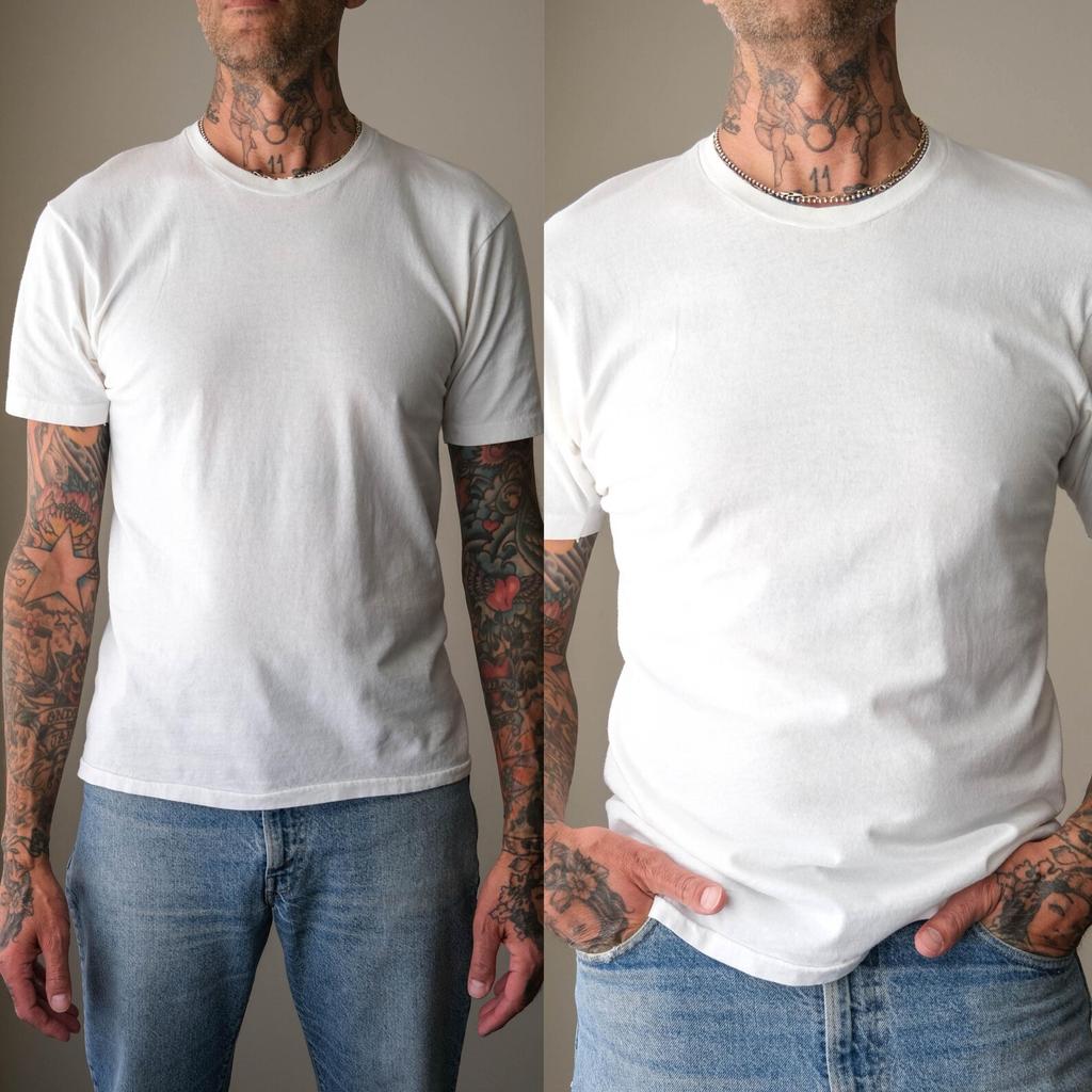 Vintage 70s HANES Blank White Single Stitch Tee | Made in USA | 1970s Distressed Paper Thin, Marbled, Cap Sleeve Greaser, Rocker T-Shirt