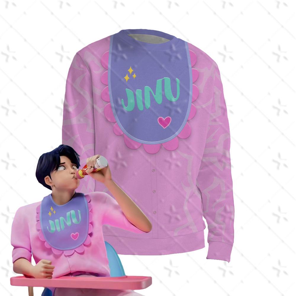

Kpop Saja Boys Demon Hunter Girl Иташа ДЖИНУ Розовый Унисекс Свитшот с Круглым Вырезом Approx. 110cm