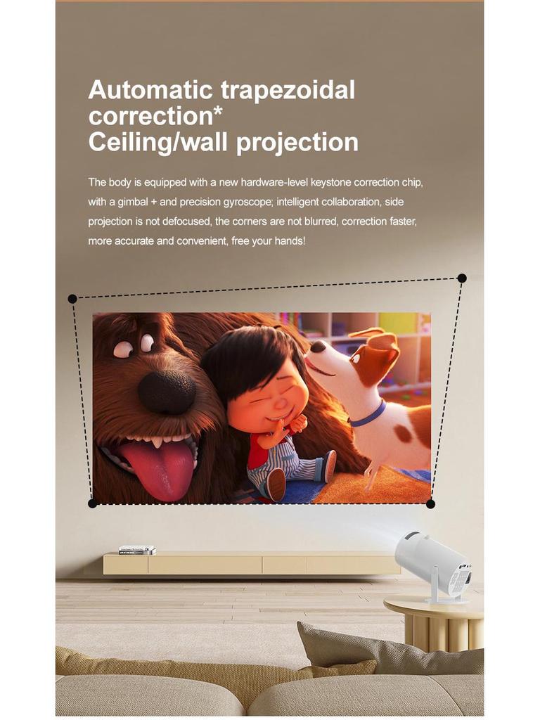 Portable 4K HD Mini Projector for Home & Bedroom