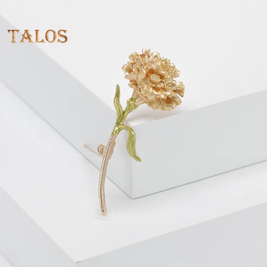 Alloy Enamel Flower Carnation Brooch Dripping Oil Process Pin Wearresistant Antirust Brooch Versatile Collar Coat Accessory For Party