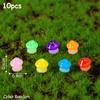 10 Pcs Creative Night Glow Simulation Mushroom Figurine Animal Model Moss Micro Landscape Home Decor Miniature Ornament