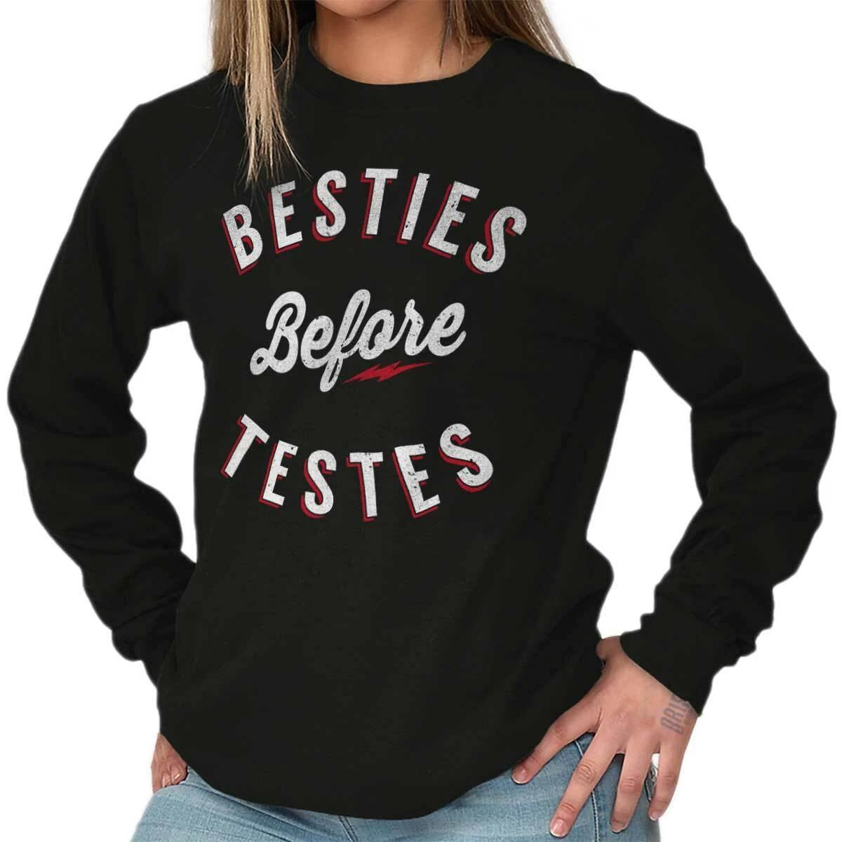 Valentine s Day Dating Besties Before Testes Long Sleeve T Shirt Tees For Women XXXXL