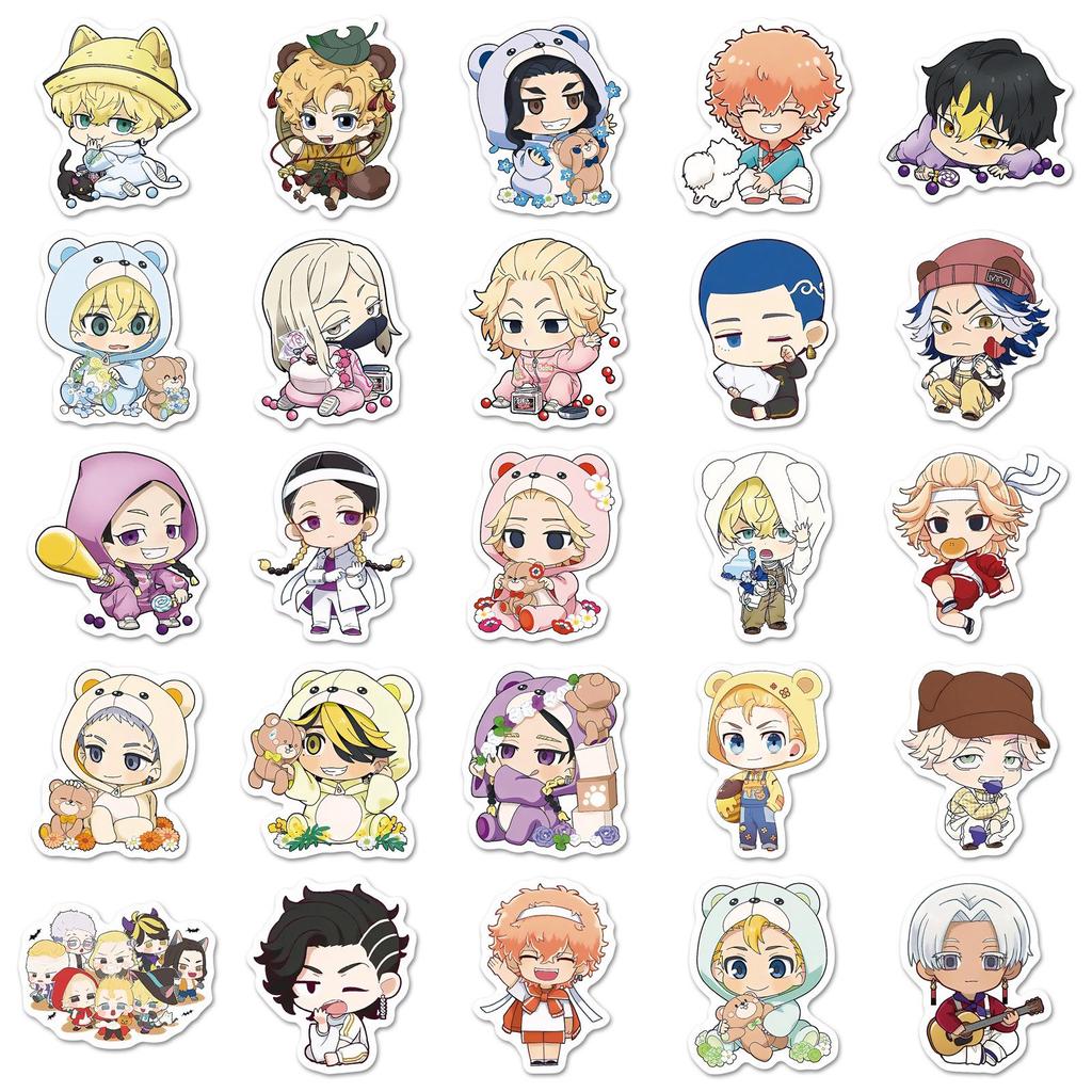 50 Sheets Tokyo Revengers Q Version Anime Stickers for DIY Decor - Insulated Cups, Journals, Computers