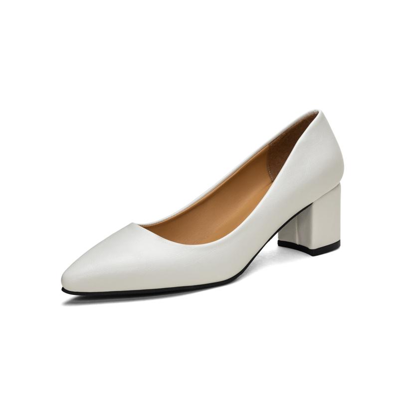 Pointed Toe High Heels Pumps Women New Korean Style Pointed Shallow Mouth Thick Heel Shoes Sapatos De Mujer