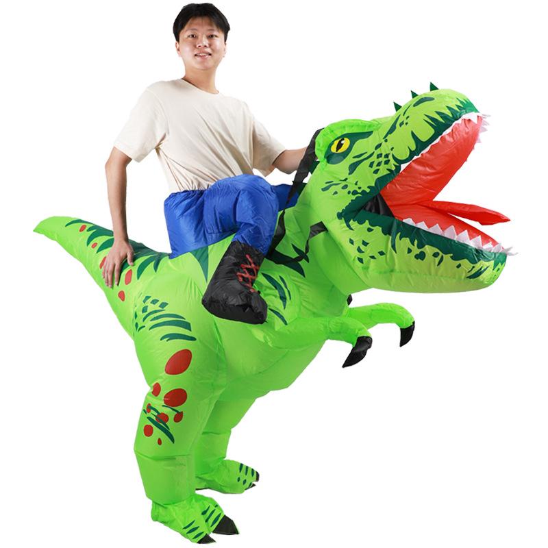 Halloween Kinder T-Rex aufblasbares Kostüm - Lustige Dinosaurier-Maskottchen für Partys