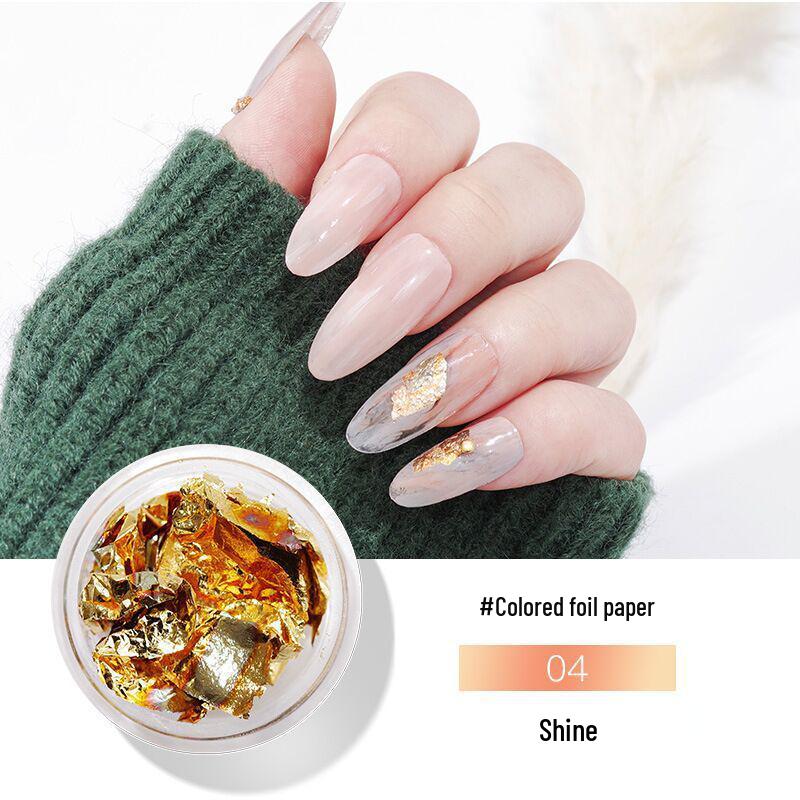 Ultra-Thin Gold Foil Nail Art Glitter - High Gloss, Super Bright Nail Decoration