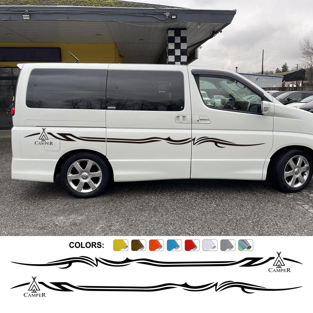 Car Door Side Stickers For Nissan Elgrand E50 E51 E52 2.5 3.5 Parts Camper Van Minivan Graphics Tuning Accessories Vinyl