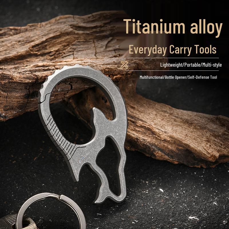 Titanium Alloy Multi-Functional Bottle Opener & Self-Defense Keychain