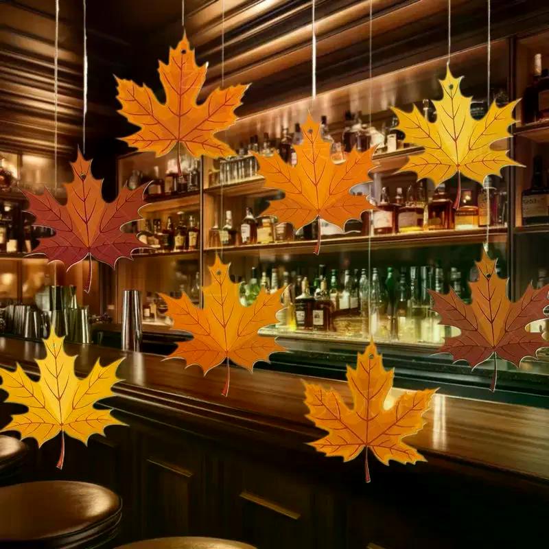16 PCS Big Maple Leaf Paper Swirls – Fall Thanksgiving Hanging Ceiling Decor for Autumn Harvest Party, Classroom & Home Supplies