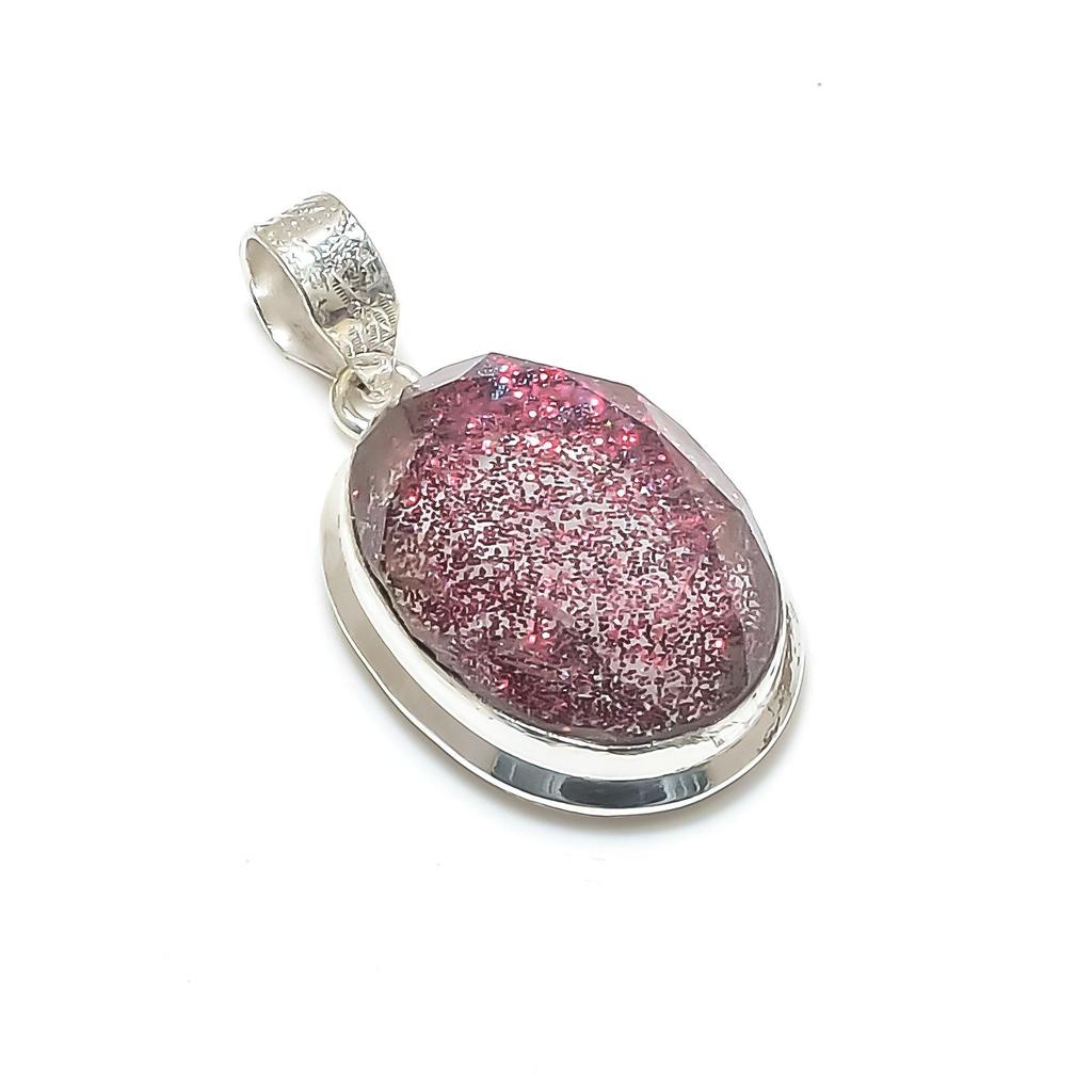 Beautiful Red Shine Opal Gemstone Silver Pendant in 925 Sterling Silver - Handmade Pear Design, Everyday Wear Jewelry Birthday Gift