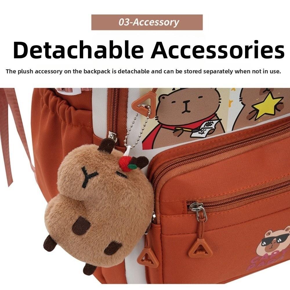 Cartoon Capybara Backpack Casual Style Casual Shoulder Bag Trendy School Bag  Travel
