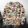 Autumn 3D Vintage Tattoo Printed Hoodies Fashionable Casual Sports Long Sleeved Men's Hoodies