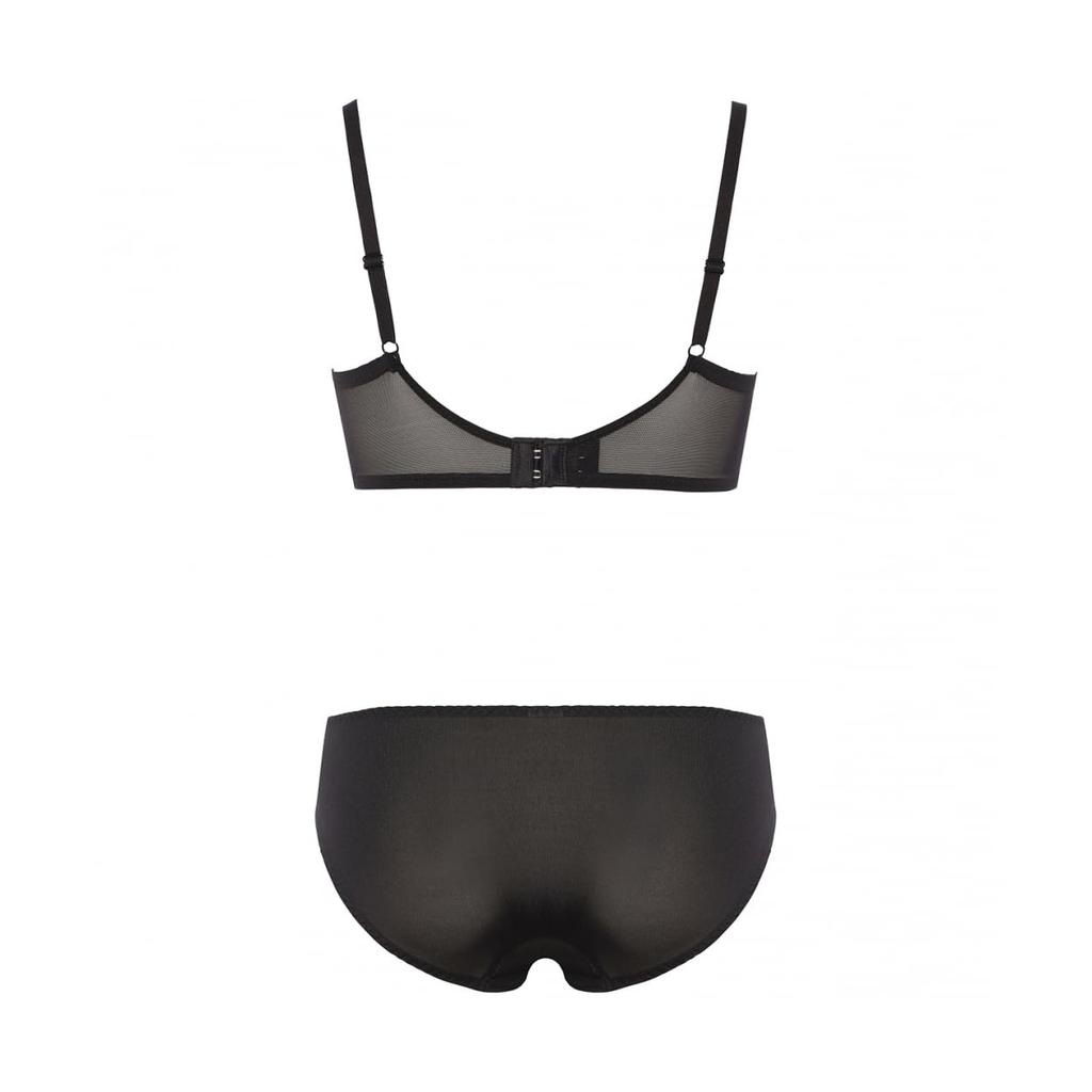 AMOSTYLE BY Triumph Cloud Fluffy Bra Panty Blossom Whisper M014 Size C70M & Set, (Black),