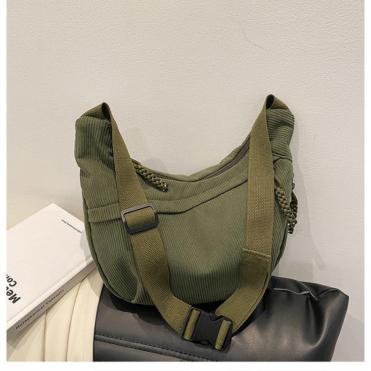 Gestreifte frische große Kapazität neue Kord lässige literarische einzelne Schulter Messenger Damen Tasche